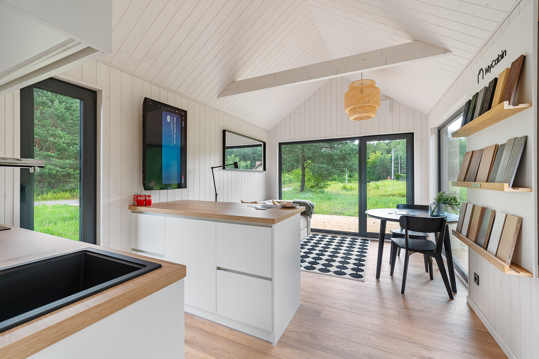 Kitchen and living area inside a Milla 40
